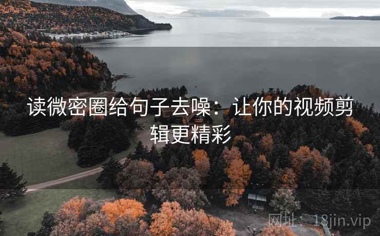 读微密圈给句子去噪：让你的视频剪辑更精彩