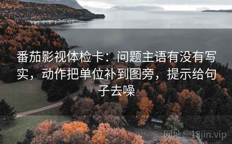 番茄影视体检卡:问题主语有没有写实,动作把单位补到图旁,提示给句子去噪