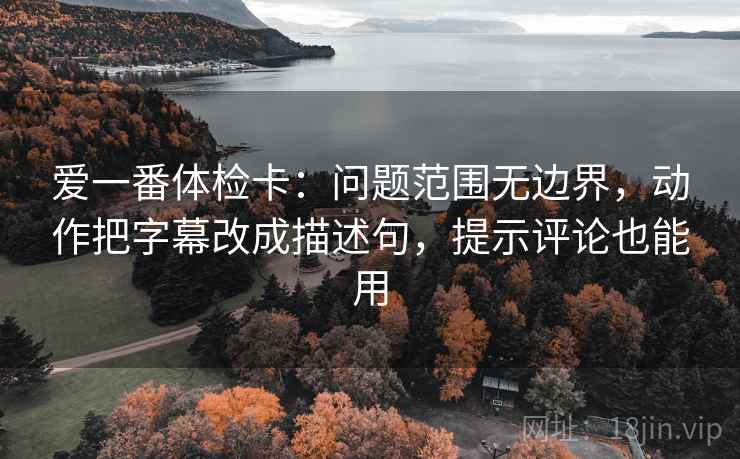 爱一番体检卡:问题范围无边界,动作把字幕改成描述句,提示评论也能用 第2张 爱一番体检卡:问题范围无边界,动作把字幕改成描述句,提示评论也能用 第2张