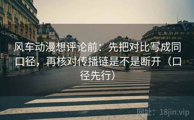风车动漫想评论前：先把对比写成同口径，再核对传播链是不是断开（口径先行）