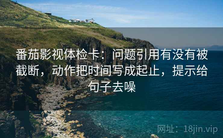 番茄影视体检卡：问题引用有没有被截断，动作把时间写成起止，提示给句子去噪